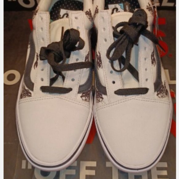 VANS ComfyCush Old Skool Sixty Sixers Skulls Men's 9.5 Black/White VN0A3WMA1RU - Picture 7 of 13